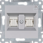 LUMINA Gniazdo komputerowe podwójne RJ45 kat.6 UTP, srebrny