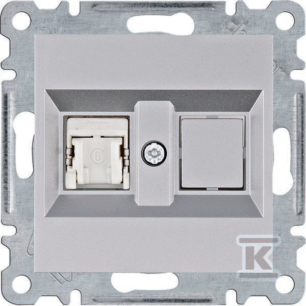 LUMINA Gniazdo komputerowe pojedyczne RJ45 kat.6 FTP, srebrny