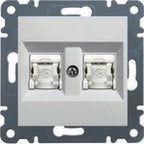 LUMINA Gniazdo komputerowe podwójne RJ45 kat.5e FTP, biały