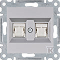 LUMINA Gniazdo komputerowe podwójne RJ45 kat.6 FTP, srebrny
