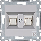 LUMINA Gniazdo komputerowe podwójne RJ45 kat.6 FTP, srebrny