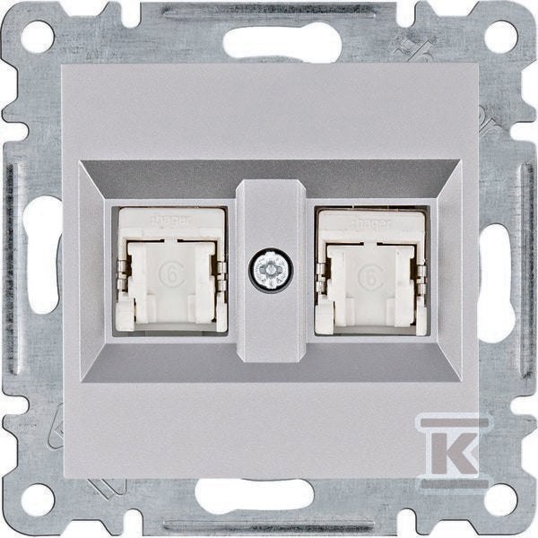 LUMINA Gniazdo komputerowe podwójne RJ45 kat.6 FTP, srebrny