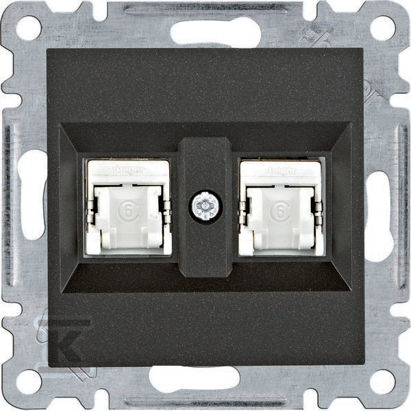 LUMINA Gniazdo komputerowe podwójne RJ45 kat.6 FTP, czarny