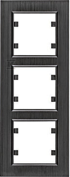 LUMINA Passion Ramka 3-krotna pionowa, aluminium czarne