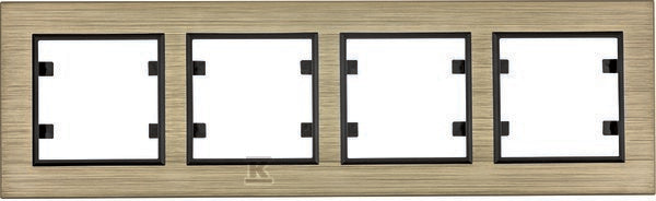 LUMINA Passion Ramka 4-krotna pozioma, aluminium mosiądz