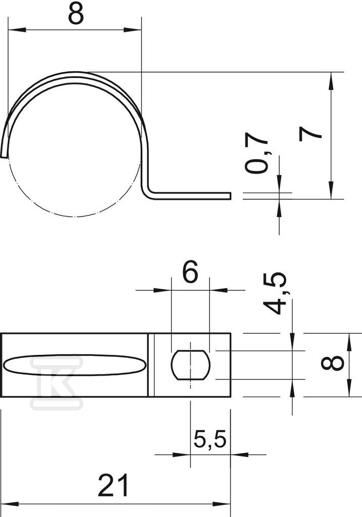 Obejma mocująca typ 604 8 G