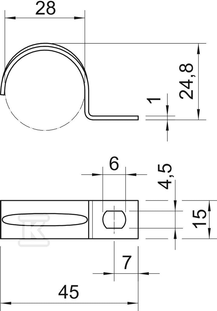 Obejma mocująca typ 604 28 G