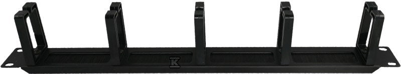 Organizator kabli 1U 19" z przepustem szczotkowym, 5 plastikowych uchwytów, czarny ALANTEC