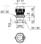 Dławik kablowy typ V-TEC VM25+ LGR