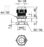 Dławik kablowy typ V-TEC VM40+ LGR