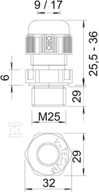 Dławik kablowy typ V-TEC VM L25 LGR