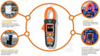 Cyfrowy miernik cęgowy do instalacji PV CMP-1015-PV. Produkt w komplecie z Certyfikatem Kalibracji.