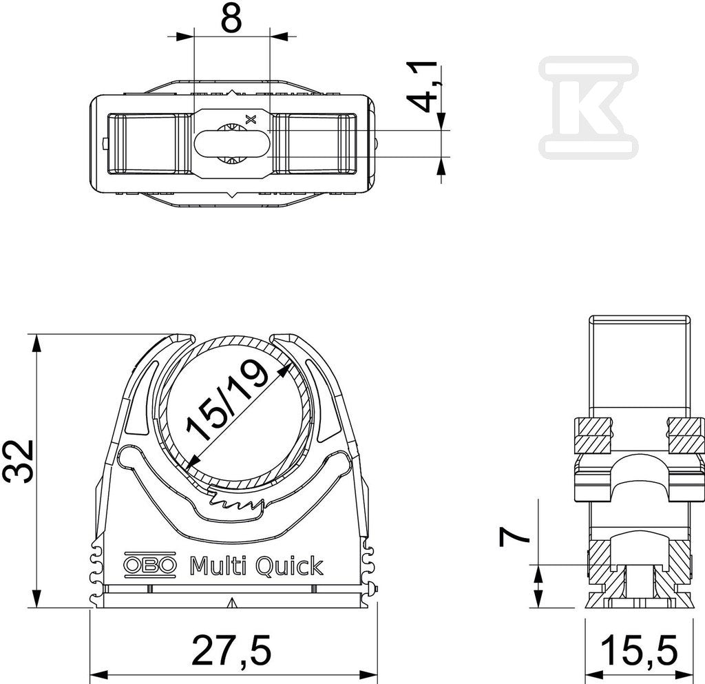 Obejma Multi-Quick typ M-Quick 15-19LGR