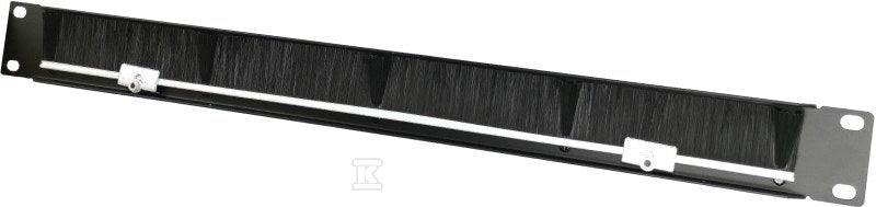 Organizator kabli 1U 19" z przepustem szczotkowym, 5 plastikowych uchwytów, czarny ALANTEC