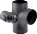 Czwórnik odsadzkowy PE Silent-db20 HT 110x110x75/88.5 prawy, dwupłaszczyznowy, sanitarny, do kanalizacji wewnętrznej niskoszumowej, kolor czarny