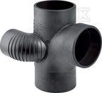 Czwórnik odsadzkowy PE Silent-db20 HT 110x110x75/88.5 prawy, dwupłaszczyznowy, sanitarny, do kanalizacji wewnętrznej niskoszumowej, kolor czarny