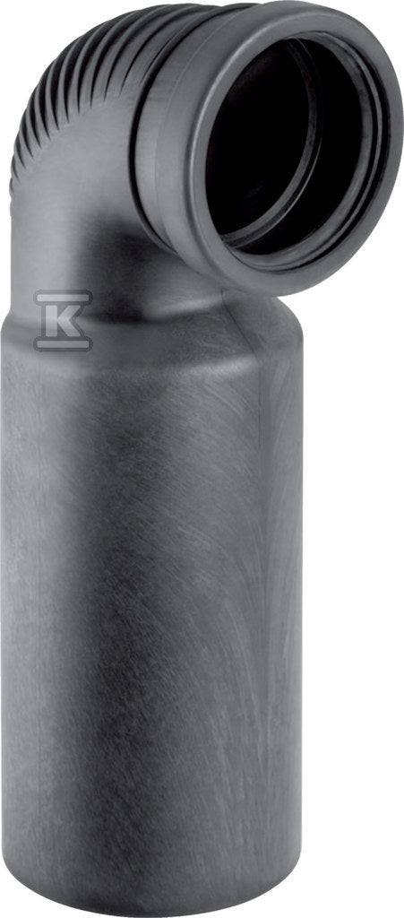 Kolano PE Silent-db20 HT 110x90/90 przyłączeniowe, krótkie o małym promieniu, do wiszącej miski WC, sanitarne, do kanalizacji wewnętrznej niskoszumowej, kolor czarny