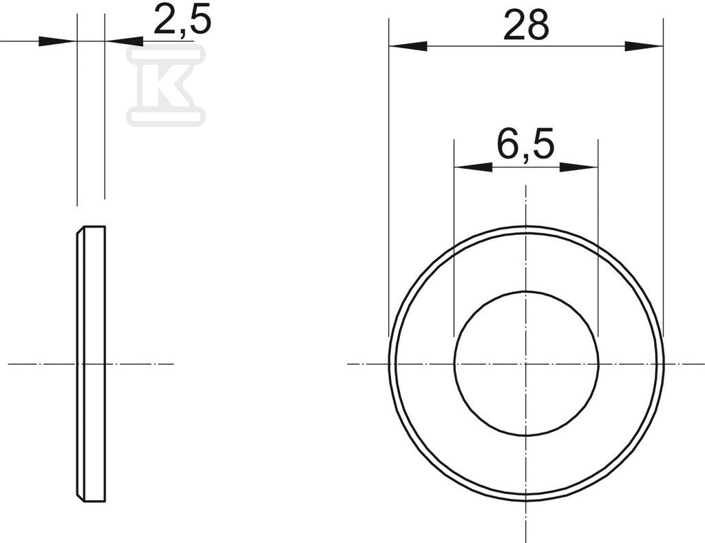 Podkładka typ WS M6 D28 G