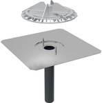 Wpust dachowy DN90 z kołnierzem przyłączeniowym, do pokryć bitumicznych, aluminiowa kratka osłonowa, odpływ pionowy, przepustowość 25l/s (Pluvia)