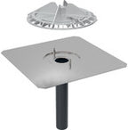 Wpust dachowy DN90 z kołnierzem przyłączeniowym, do pokryć bitumicznych, aluminiowa kratka osłonowa, odpływ pionowy, przepustowość 25l/s (Pluvia)