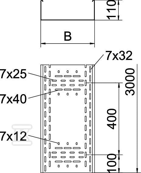 Koryto kablowe typ BKRS 1110 FS