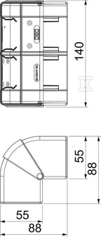 Naroże zewnętrzne, ruchome typ GK-AH53130RW