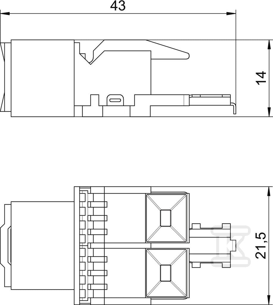 Moduł przyłączeniowy kat. 5, nieekranowany typ ASM-C5