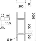 Drabina kablowa LG 60/200/1,5 3M, ocynk ogniowo-zanurzeniowy typ LG 620 VS 3 FT