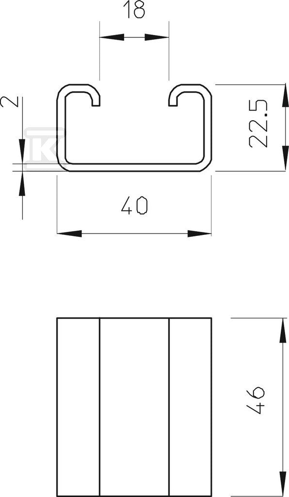 Element dystansowy, ocynk ogniowo-zanurzeniowy typ DSK 25 FT