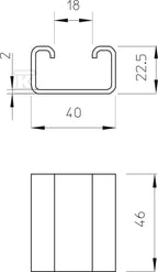 Element dystansowy, ocynk ogniowo-zanurzeniowy typ DSK 25 FT