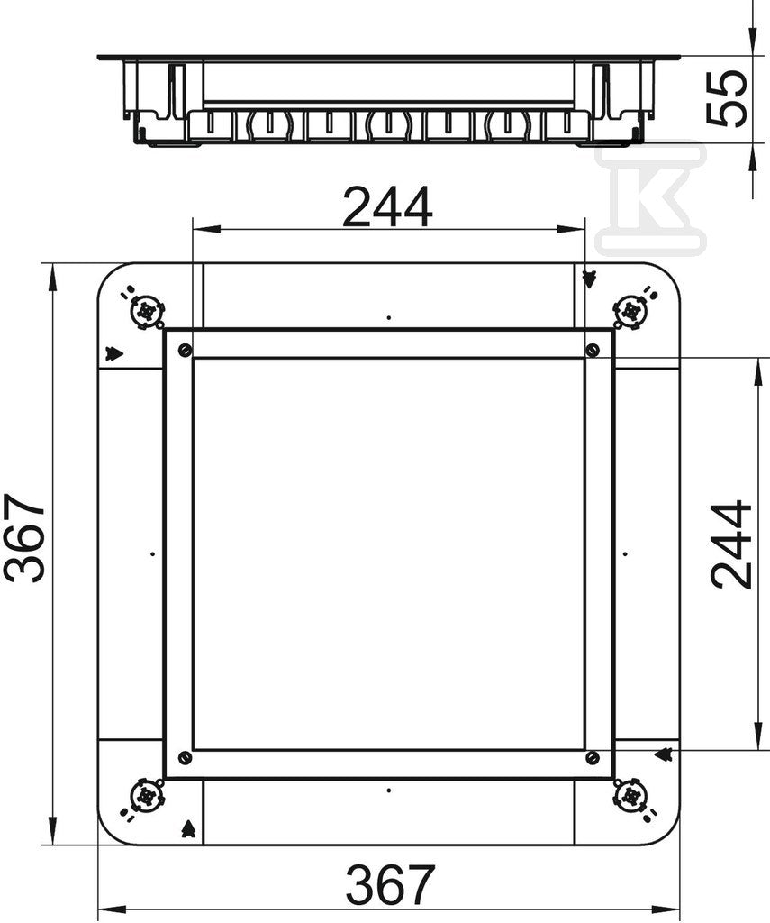 Puszka podpodłogowa typ UGD55 250-3 9R