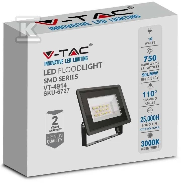 Projektor LED V-TAC 10W SMD F-CLASS Czarny VT-4914 6400K 750lm