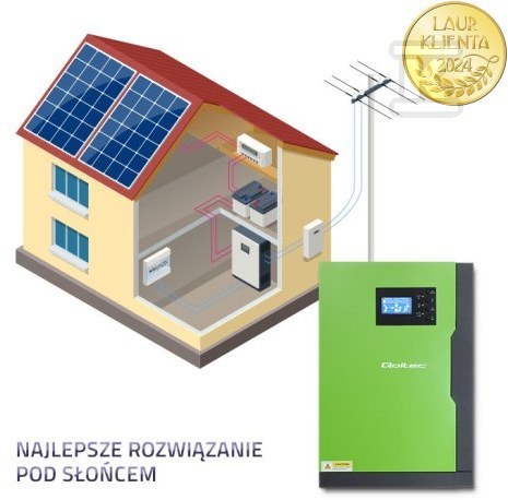 Falownik hybrydowy jednofazowy Qoltec off-grid 53887, 5,5KW 1MPPT, WIFI, 2 lata gwarancji
