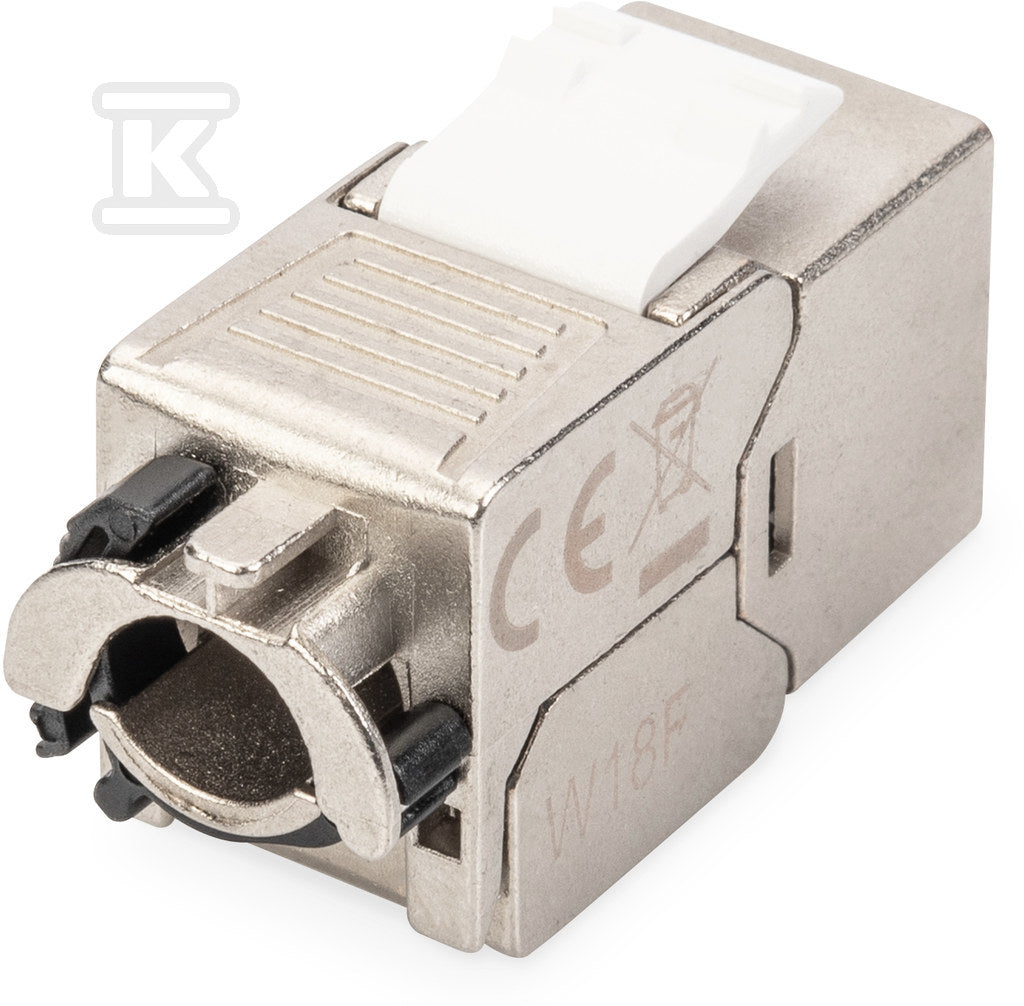 Moduł (gniazdo) keystone RJ45 (8P8C) kat.6A, STP, ekranowany, beznarzędziowy, stalowy, 1szt