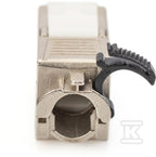 Moduł (gniazdo) keystone RJ45 (8P8C) kat.6A, STP, ekranowany, beznarzędziowy, stalowy, 1szt