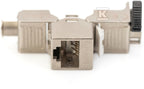 Moduł (gniazdo) keystone RJ45 (8P8C) kat.6A, STP, ekranowany, beznarzędziowy, stalowy, 1szt