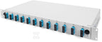 Panel krosowy FO bez płyty czołowej 19'' 1U, wysuw any, dławnica PG13.5 i PG16, opaski/uchwyty, szary