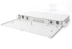Panel krosowy FO bez płyty czołowej 19'' 1U, wysuw any, dławnica PG13.5 i PG16, opaski/uchwyty, szary