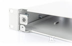 Panel krosowy FO bez płyty czołowej 19'' 1U, wysuw any, dławnica PG13.5 i PG16, opaski/uchwyty, szary
