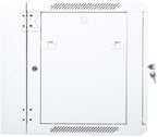 Szafa sieciowa wisząca 19" 9U rack 600x550, drzwi szyba, szary, dzielona, złożona, 60kg