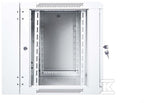 Szafa sieciowa wisząca 19" 9U rack 600x550, drzwi szyba, szary, dzielona, złożona, 60kg