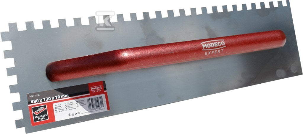 Paca nierdzewna ząb 480x130x8 mm uchwyt drewno