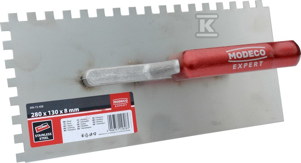 Paca nierdzewna ząb 280x130x6 mm uchwyt drewno