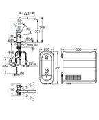 Zestaw startowy Grohe Blue Home z wylewką w kształcie L, chrom, bateria, filtr 600 l, chłodziarka i butla CO2, dostęp do wody zwykłej i filtrowanej / gazowanej, kąt obrotu wylewki 360° moduł Buetooth, głowica Ceramiczna 28 mm, wyciągana wylewka