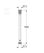 Silverflex Wąż prysznicowy, 1500 mm, radełkowane nakrętki, zabezpieczony przed skręcaniem