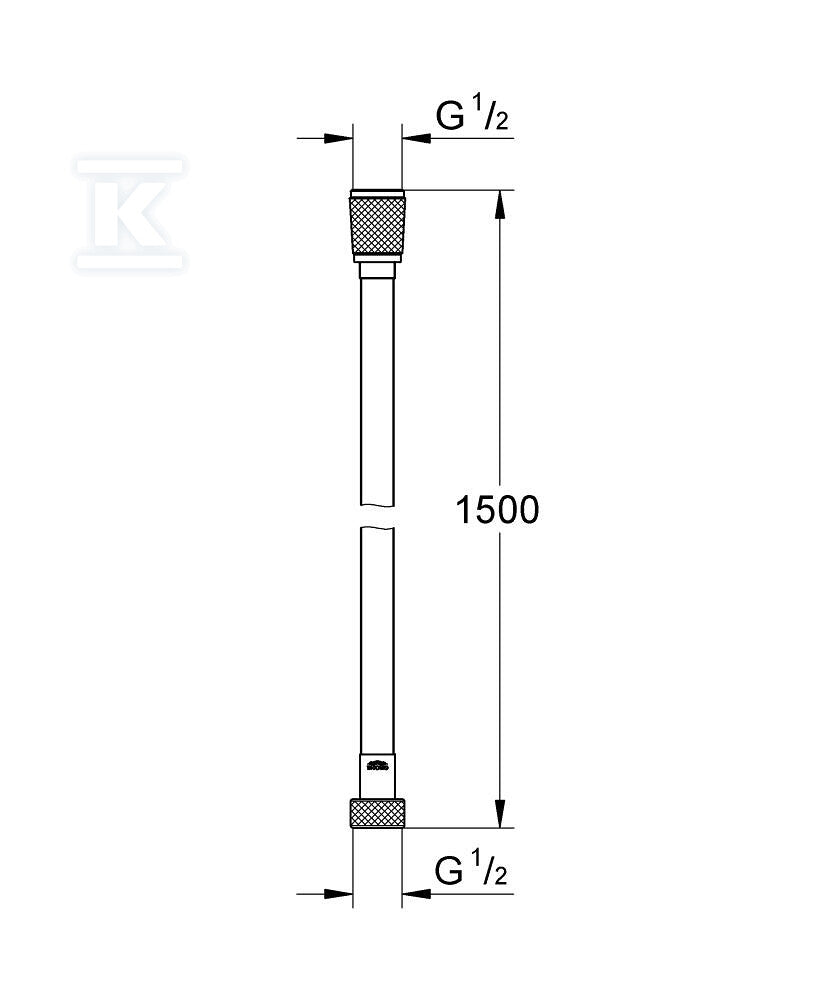 Silverflex Wąż prysznicowy, 1500 mm, radełkowane nakrętki, zabezpieczony przed skręcaniem