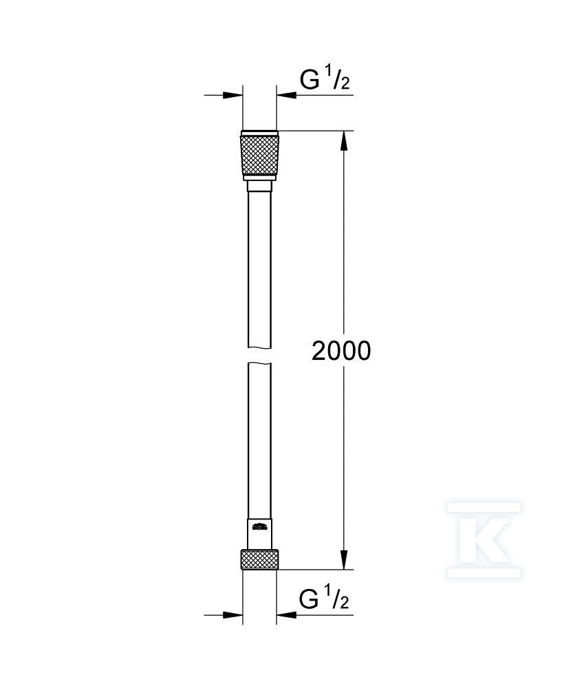 Silverflex Wąż prysznicowy, chrom, 2000 mm, radełkowane nakrętki, zabezpieczony przed skręcaniem