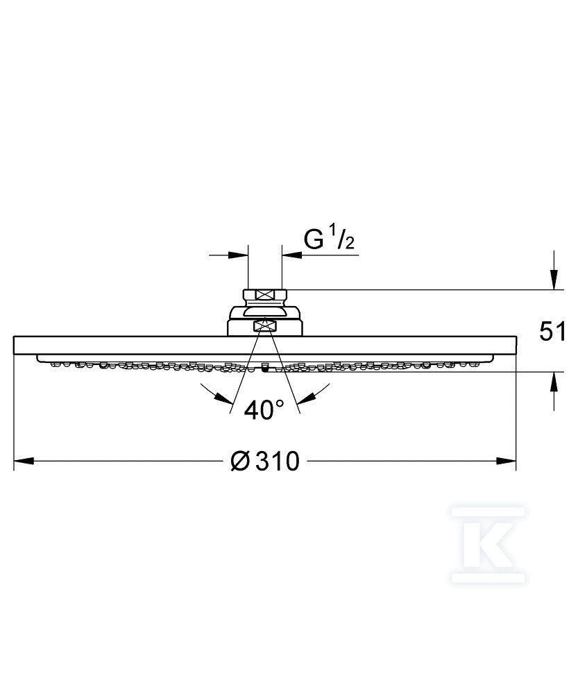 Głowica deszczowa Hansgrohe Raindance Air Ø 240 mm DN15 chrom 27477000