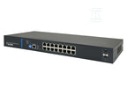 Zarządzalny przełącznik L2 (switch) 16 portów RJ45 PoE+ 1Gb/s + 2 porty SFP Uplink 1Gb/s (budżet mocy 150W) + 1 port konsolowy RJ45 AVIZIO