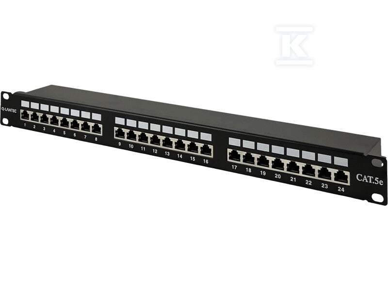 Patch panel 1U/19 cali STP ekranowany 24 porty kat. 5E złącza LSA półka montażowa Q-LANTEC